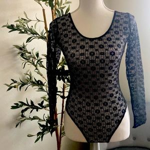 Victorias Secret Sexy Black Lace Long Sleeve Teddy Size XS